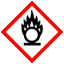 The international pictogram for oxidizing chemicals. GHS-pictogram-rondflam.svg