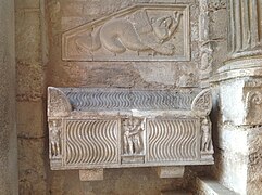 Sarcophagus and bas-relief on the left side