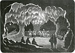 Teckning av badande i grottan, 1873