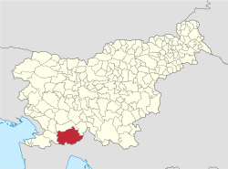Location of the Municipality of Ilirska Bistrica in Slovenia