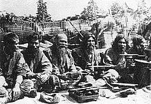 Ainu traditional ceremony, c. 1930 Iomante2.JPG