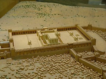 A small diorama/model of what the temple in Je...