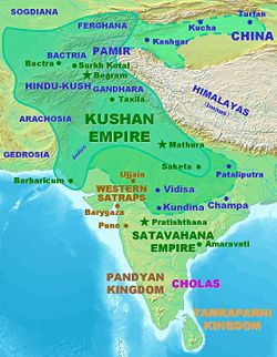 Location of Kushan Empire