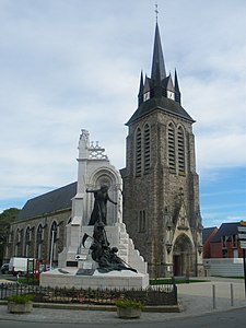 L'église et le monument en hommage aux combattants portugais.