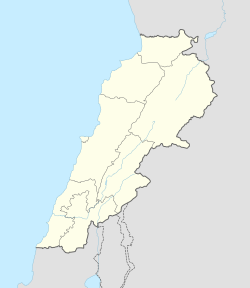 Map showing the location of Aynata within Lebanon