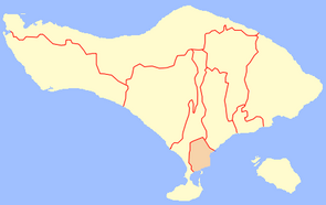 Localização da regência de Dempassar em Bali