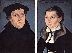 Lutero y la so esposa, de Lucas Cranach el Viejo, 1529.