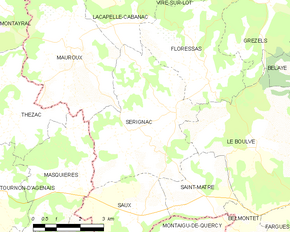 Poziția localității Sérignac