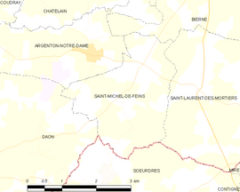 Mapa obce Saint-Michel-de-Feins