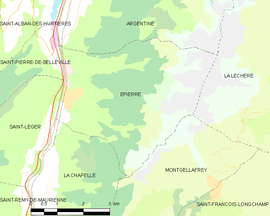 Mapa obce Épierre