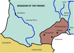 Map of Septimania in English