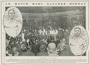 Le fameux match Gaucher-Moreau du 25 janvier 1908, revu par La Vie au grand air (1er février 1908).
