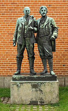 Michael Ancher og P.S. Krøyer skulptur af Laurits Tuxen