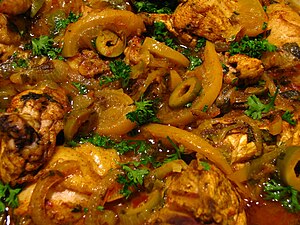 Moroccan food-Chicken tagine with preserved le...