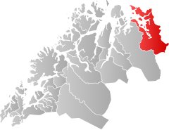 Lage der Kommune in der Provinz Troms