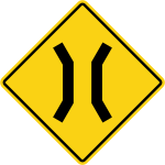 WA-24 Narrow structure ahead (usually a bridge)