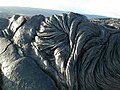 Lava a corde solidificata del vulcano Kilauea (Hawaii, USA).