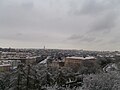 Panorama Prahy s Žižkovskou věží v zimě, 1. 3. 2016