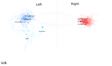 One year after the election of Donald Trump as U.S. president, American Facebook users on the political right and political left shared almost no common interests. Political Polarization in the United States.png