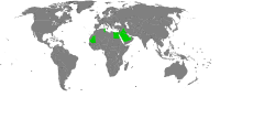 Land hvor Randa (grønt) er mye brukt