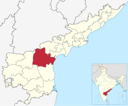 Prakasamin piirikunta Andhra Pradeshin kartalla.