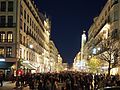 Bellecour lors des illuminations nocturnes.