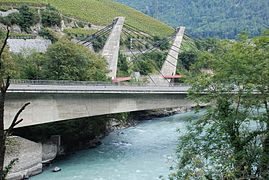 Le pont sur le Rhône à St-Maurice.