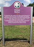 Sign at location of killing of Clinton Mellon, violent act related to Emmett Till's murder, 2019