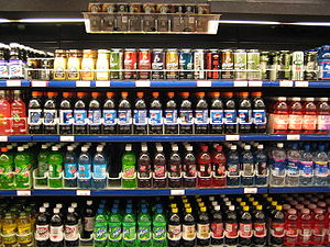 Sodas and soft drinks at a Supermarket