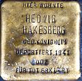 Stolperstein für Hedwig Hakesberg (Drususgasse 11)