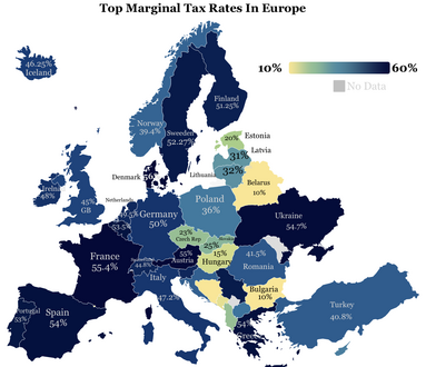 Top Marginal Tax Rates In Europe 2022