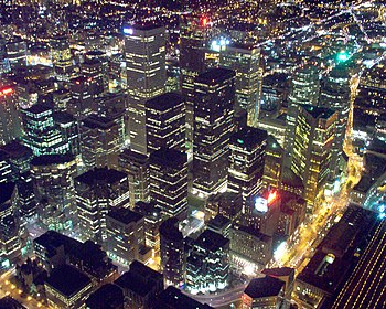 English: Toronto Downtown Core, at nite from C...