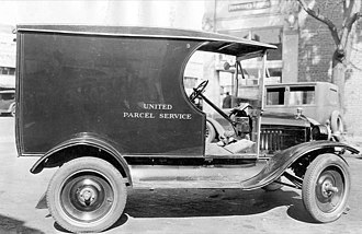 Ford Model T UPS delivery vehicle in 1921 UPSModelT1921.jpg
