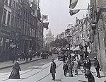 In 1906 rijdt de tram reeds door de Langgasse (heden: Ulica Długa) in Danzig.