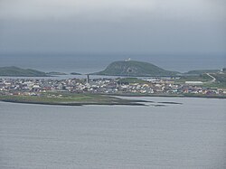 View of the town from the mainland