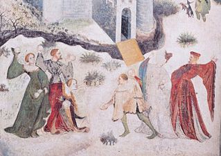 Bataille de boules de neige au Castello del Buonconsiglio vers 1400.