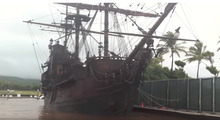 HMS Sunset, barco que retrató al Venganza de la reina Ana en la película Piratas del Caribe: On Stranger Tides