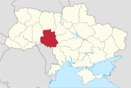 Die ligging van Winnitsja-oblast in Oekraïne