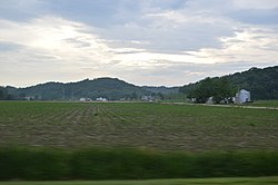 Fields along Illinois River Road east of Batchtown