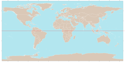 mapo kun ruĝa ekvatoro