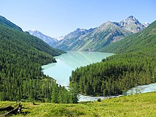Altai, Lake Kutsherla in the Altai Mountains Volshebnoe Kucherlinskoe ozero.jpg