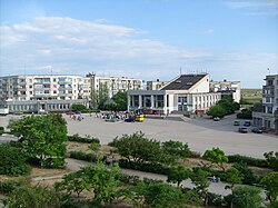 View of Novoozerne's city center