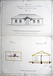 План єврейського молитовного будинку в селі Росава 1886 року