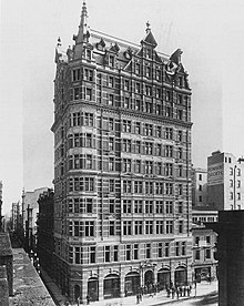 Melbourne's APA Building was constructed in Queen Anne style in 1889 and demolished in 1981. APA Australia Building in Melbourne.jpg