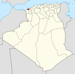 Map of Algeria highlighting Aïn Témouchent