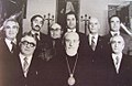 Architectural Commission of the Mother See of Holy Etchmiadzin (1970–1988). First row from left: Varazdat Harutyunyan, Vazgen I, K. Altunyan Second row from left: Arzoumanian, H. Babakhanian, Grigor Khanjyan, A. Galikyan, M. Hovhannisyan