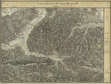 Ruine Schmirnberg bei Schlossberg, im Gebiet von Grosswalz im Possruck (unten Mitte rechts): Aufnahmeblatt der 3. Landesaufnahme 1:25.000