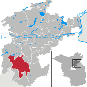 Poziția oraș Bernau bei Berlin pe harta districtului Barnim