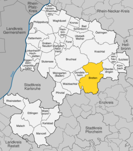 Kaart van Bretten (Duitsland)