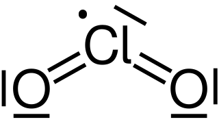 Strukturformel von Chlordioxid